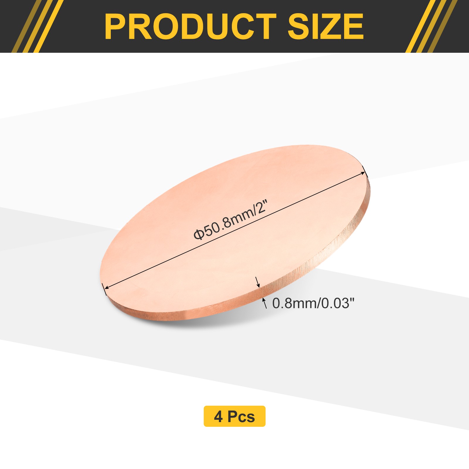 4 Pcs 0.03″ Thick 2″ Dia Copper Round Plate C1100 Pure Copper Sheet
