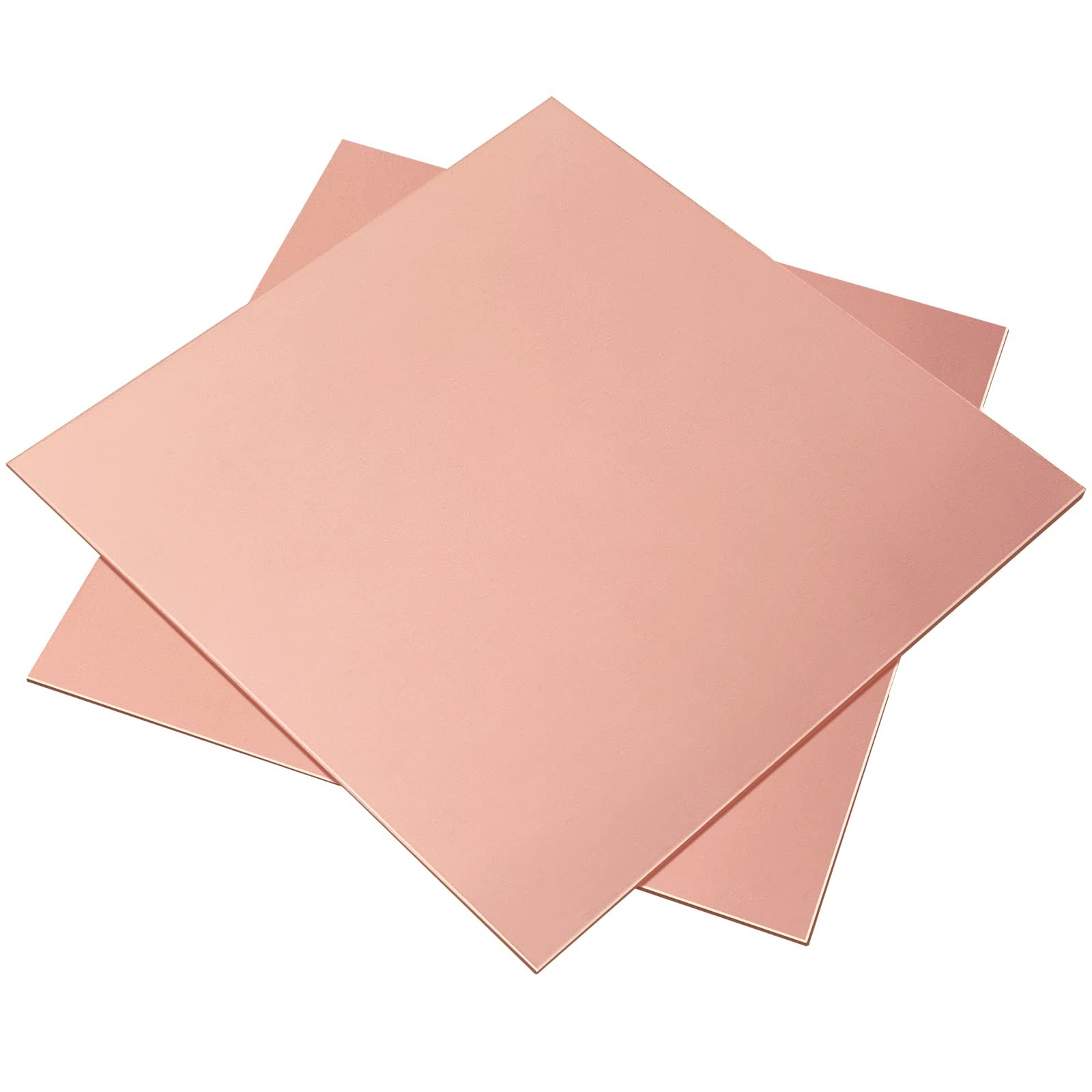 2 Pieces 99.9% Pure Copper Sheet 4 X 4 20 Gauge(0.8Mm) Thickness Film Attached