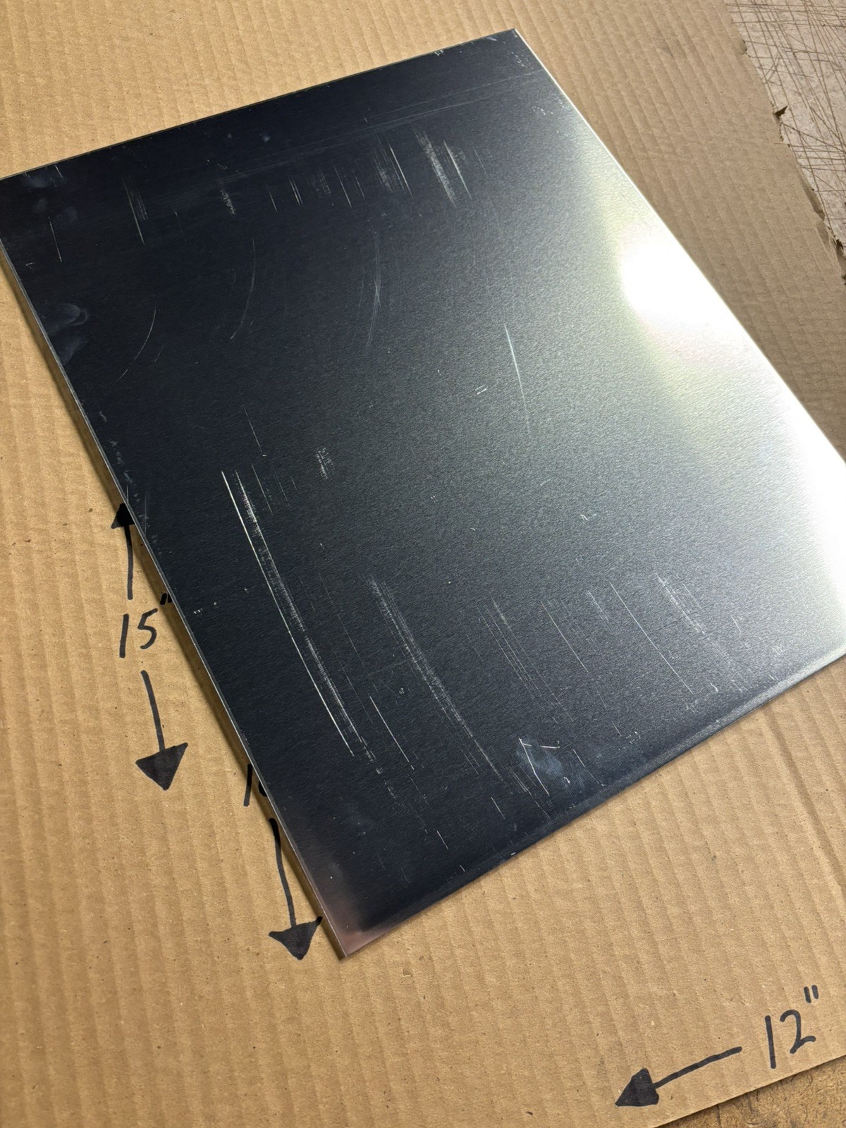 1/8″ (0.125” Thick) Aluminum Sheet Metal 12” x 15” – 5052 H32 – New