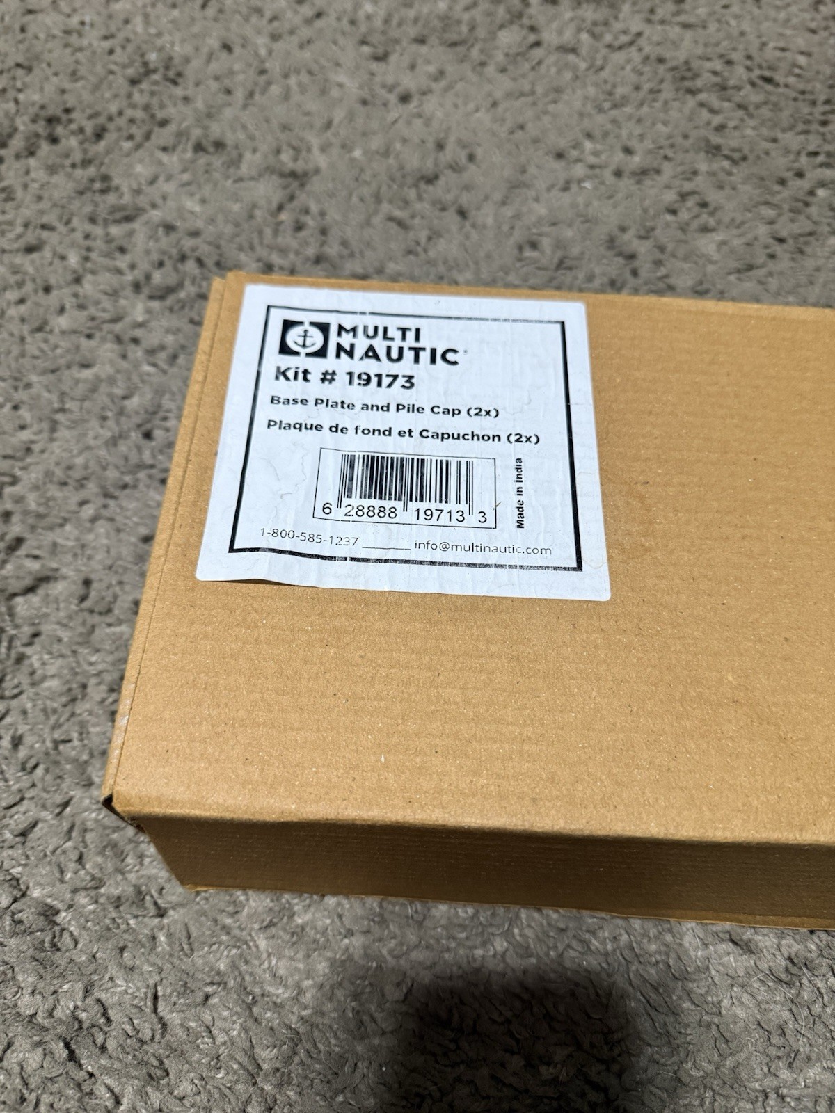 MultiNautic 6 in. L x 6 in. W x 2 in. H HDG Steel Base Plate With PVC Caps