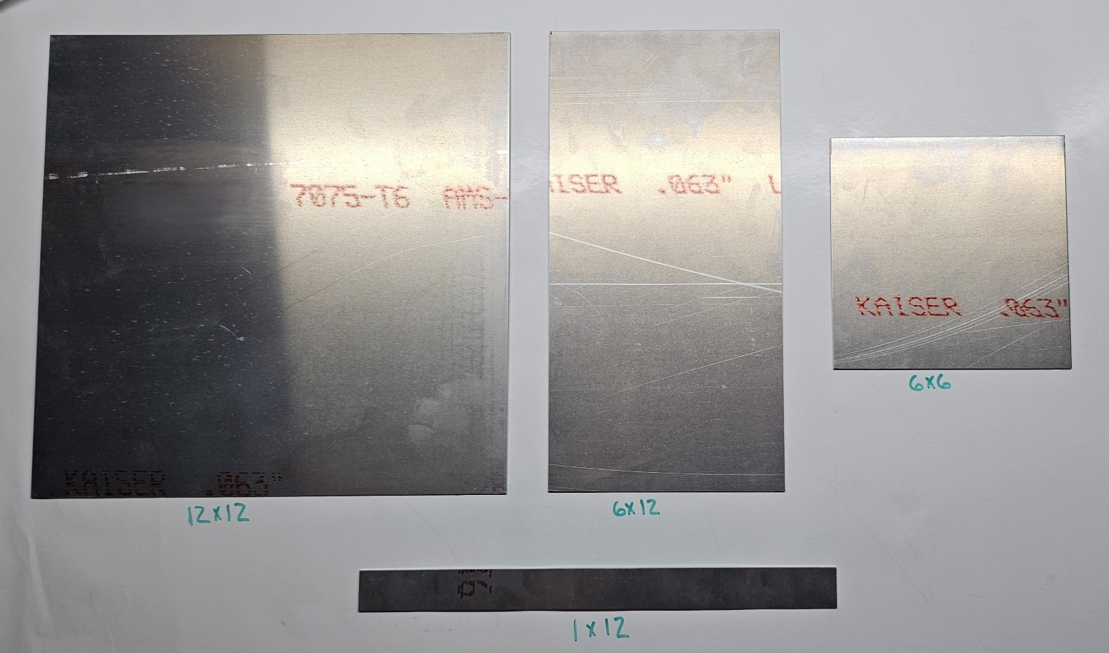 7075-T6 Aluminum Sheet Plate 6″ x 6″ x .063″ Aircraft Grade USA