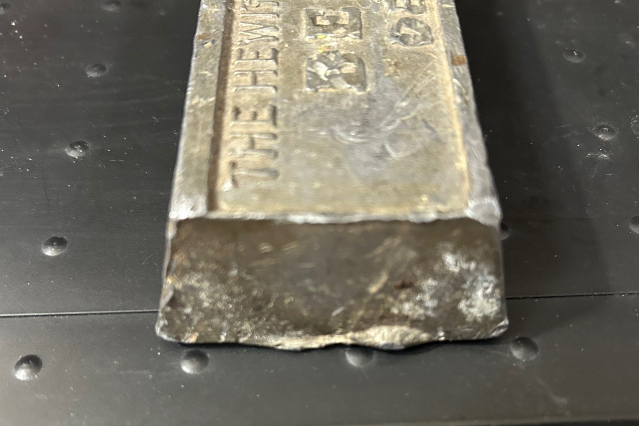 Vintage Lead Ingot Hewitt Metal Corp. -Detroit ,Benson, 50-50 4.lbs. 5.6oz.