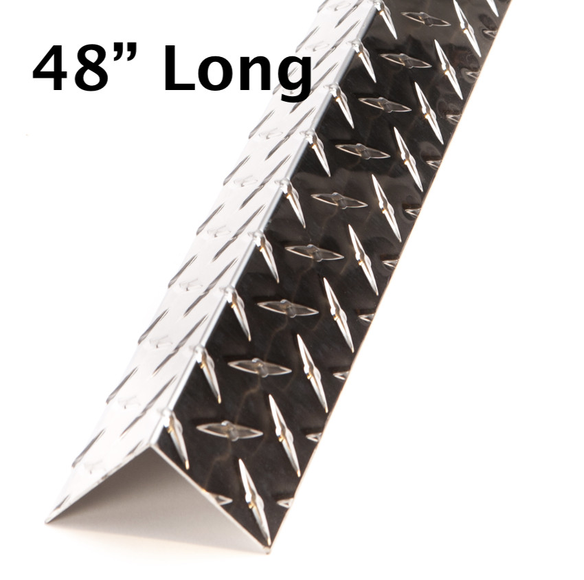 2″ x 2″ x 48″ Aluminum Diamond Plate OUTSIDE Corner Guard – .045″ Thick
