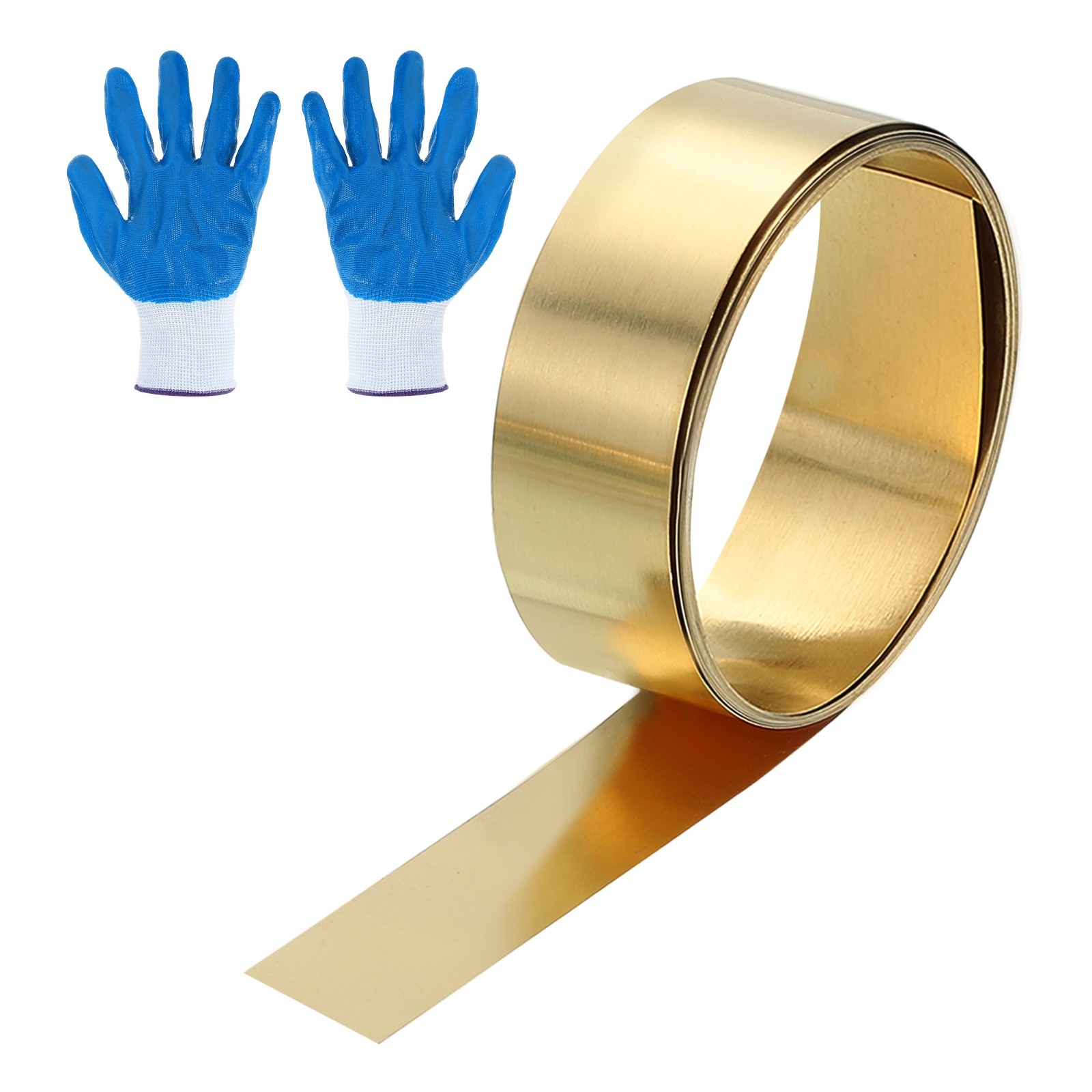 Brass Sheet Roll, 0.012 x 0.4 x 39.4 Inch H62 Thin Brass Foil Strip Plate Shim