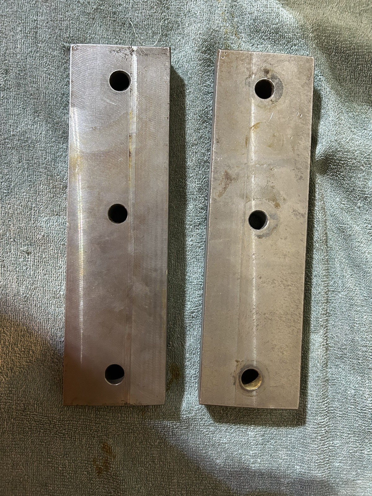 (LOT OF 2) 1-1/4” x 3″ x 10-3/4” Stainless Steel Scrap Flat Bar, ~ 20 lbs