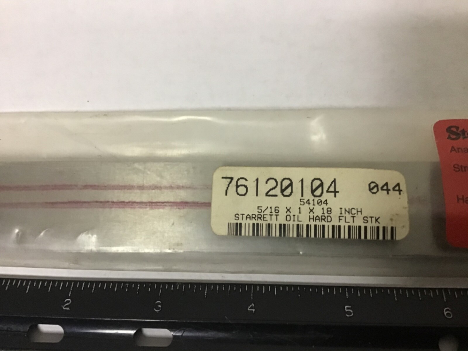 New Starrett 5/16” X 1” X 18” Oil Hardened Flat Stock, 54104