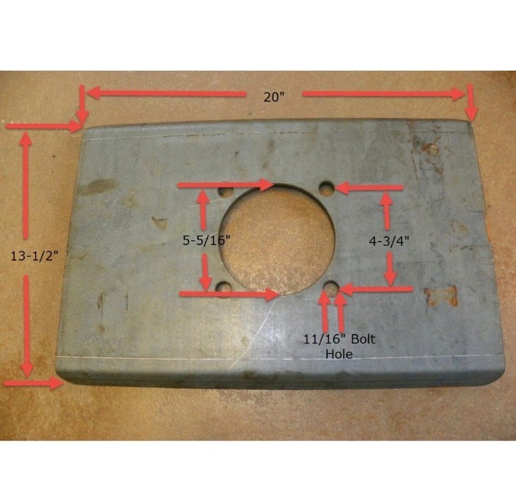Custom 9″ x 9″ Square Plate, 1/2″ Thick Steel. W/ Bolt Pattern As Shown In Pic