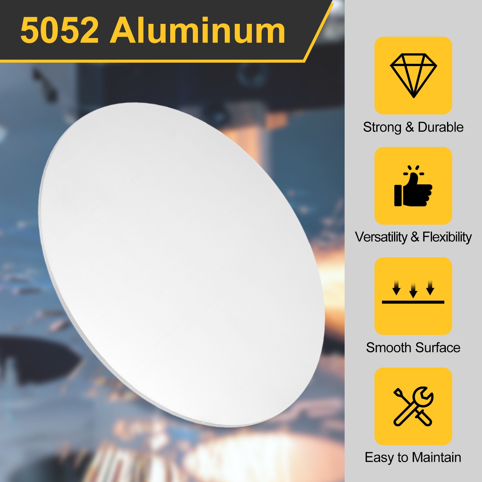 2pcs, Aluminum Disc 8″(200mm) Dia 0.04″(1mm) Thick Round 5052 Aluminum Sheets