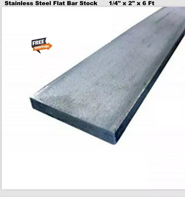 Stainless Steel Flat Bar Stock 1/4 Thick x 2 Wide x 6 Feet Long 304 Mill Finish