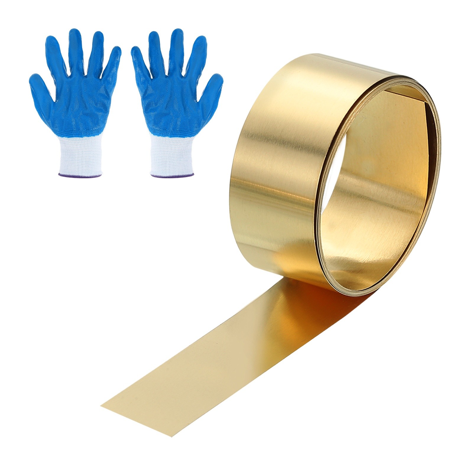 Brass Sheet Roll, 0.012 x 0.6 x 39.4 Inch H62 Thin Brass Foil Strip Plate Shim