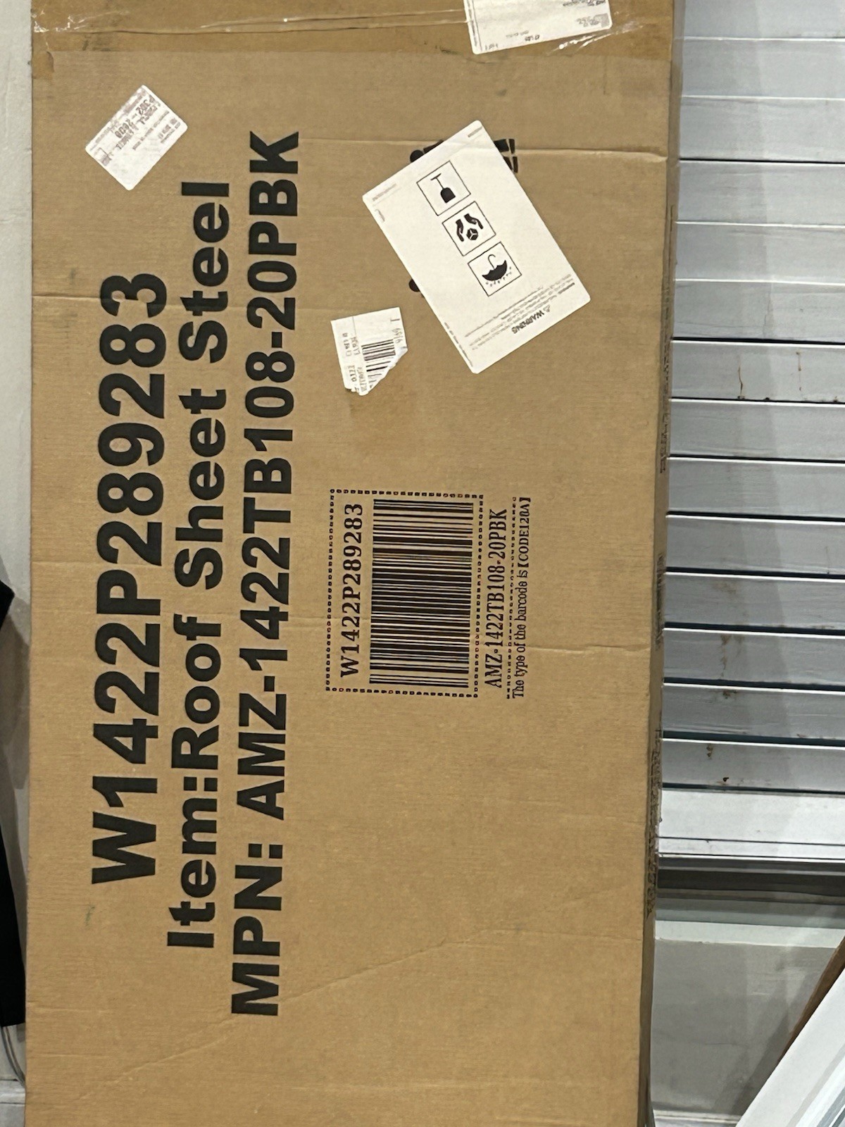 AMZ-1 Steel Sheet/Flat Stock 42 in x 16 in Roof Panel, MPN AMZ-1 422TB108-20PBK
