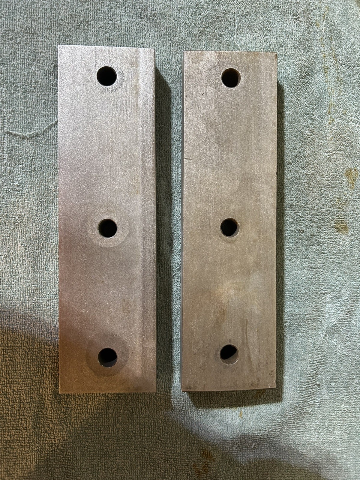 (LOT OF 2) 1-1/4” x 3″ x 10-3/4” Stainless Steel Scrap Flat Bar, ~ 20 lbs