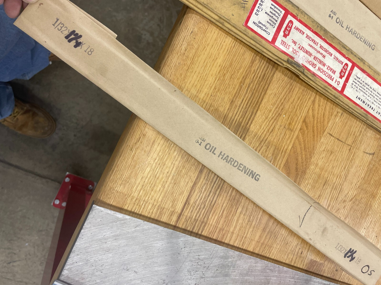 1/32″ x 1 1/4″ x 18″ OVERSIZE oil hardening tool steel flat stock