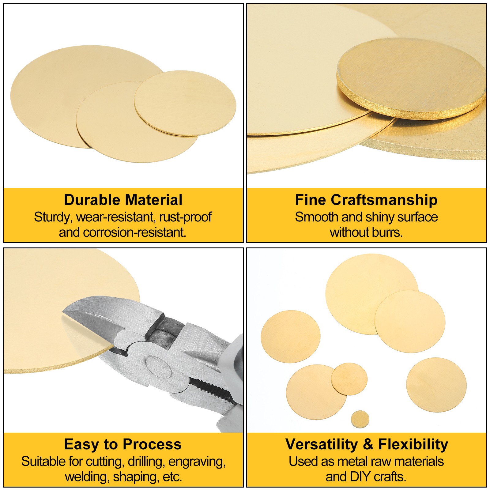 0.03″(0.8mm) Thick 6″(152mm) Dia Brass Round Plate H65 Brass Round Sheet