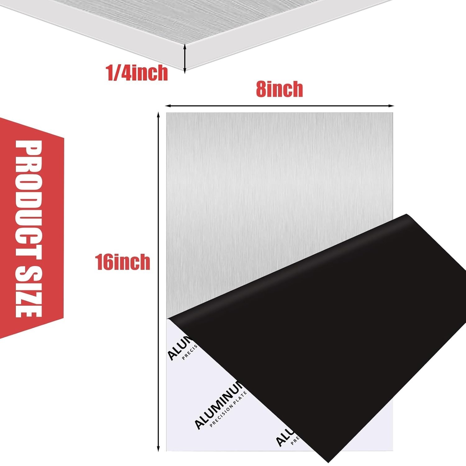 Versatile 6061 Aluminum Plate 8×16, 1/4in for DIY Projects – Corrosion Resistant