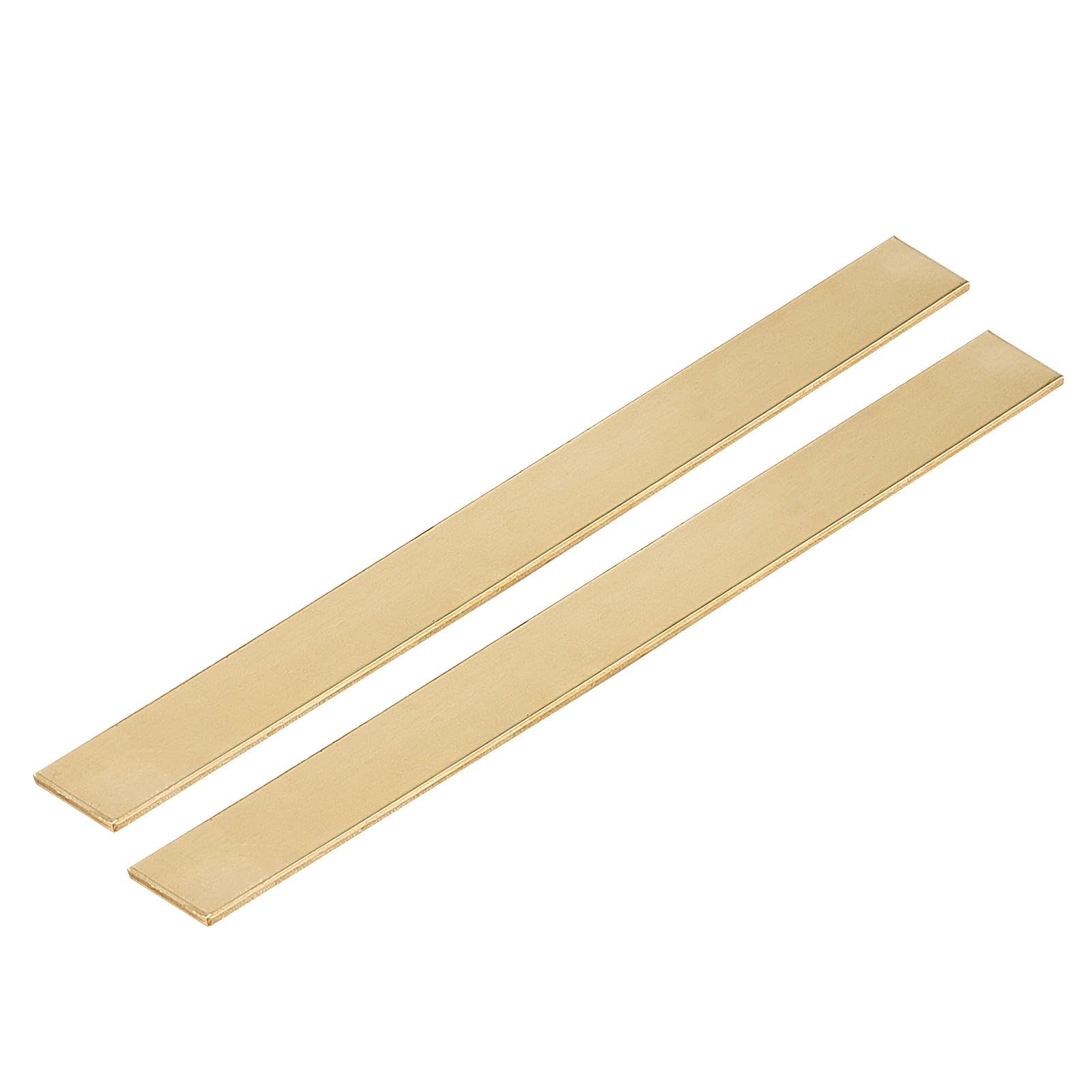 2 Pcs Brass Flat Bar Stock 1/8 x 1 x 12 Inch, Rectangular Solid Plate Mill Stock