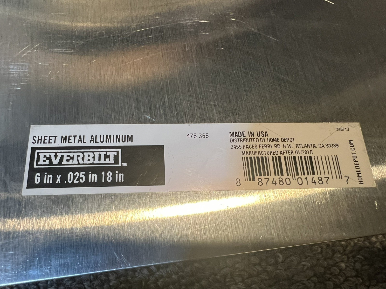 Everbilt 6 In. X 18 In. – 22 Gauge Aluminum Sheet Metal