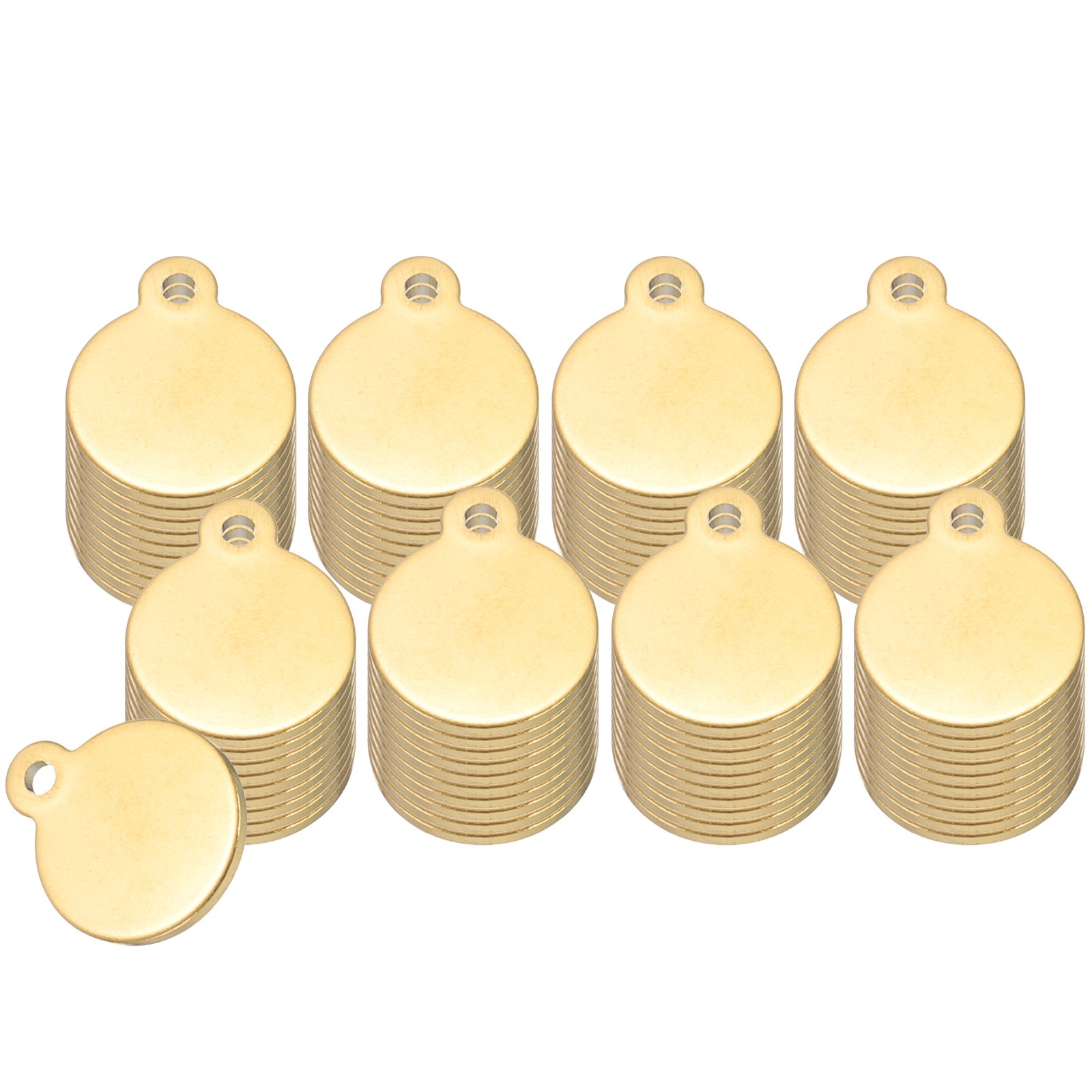 40 Pcs 3/8 Inch Round Metal Stamping Blanks, Gold Tone Blank Tags