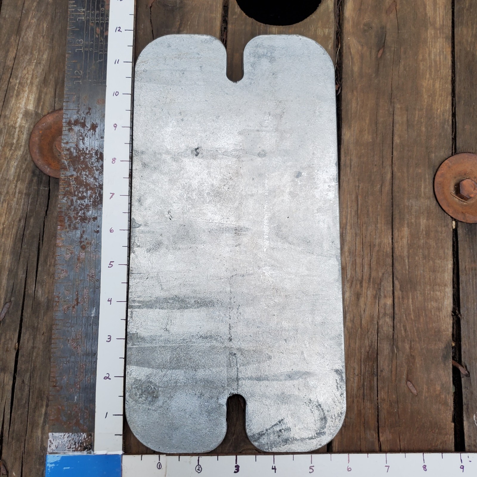 Galvanized Steel Rectangular Plate Sheet 12″x6″ x 3/16″ 2 Slit Metal Cover