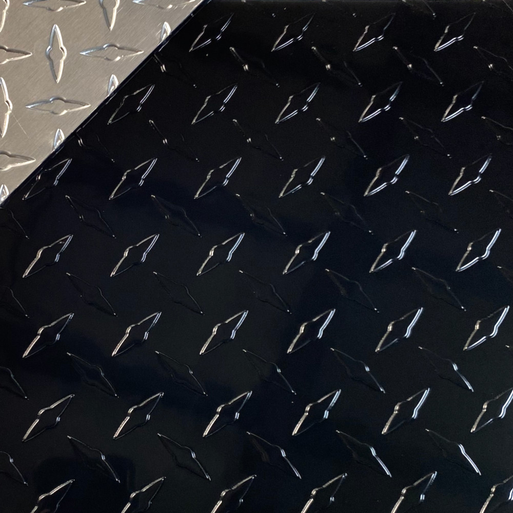 21″ x 96″ BLACK Aluminum Diamond Plate Sheet .025″ (1/40″) Trailer, RV, Garage