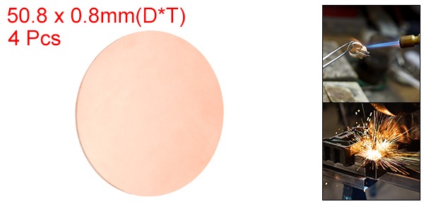 4 Pcs 0.03″ Thick 2″ Dia Copper Round Plate C1100 Pure Copper Sheet