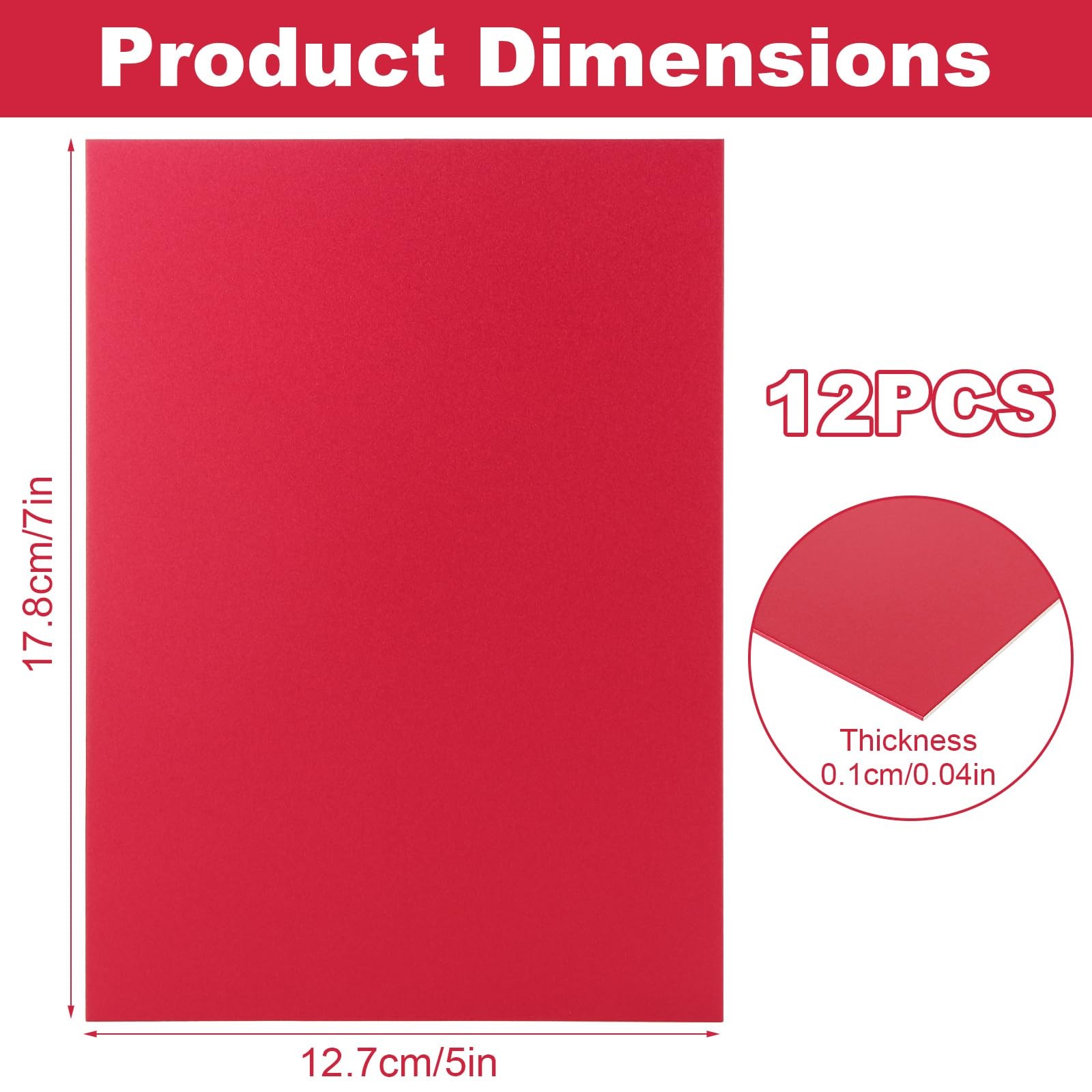 Red Anodized Aluminum Sheet Metal Plate Engraving Blank 0.8MM 5×7 Inch 12 PCS