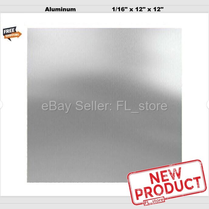 Aluminum Square Sheet Plate 1/16″ x 12″ x 12″ Stock 3003 Alloy Mill Finish NEW