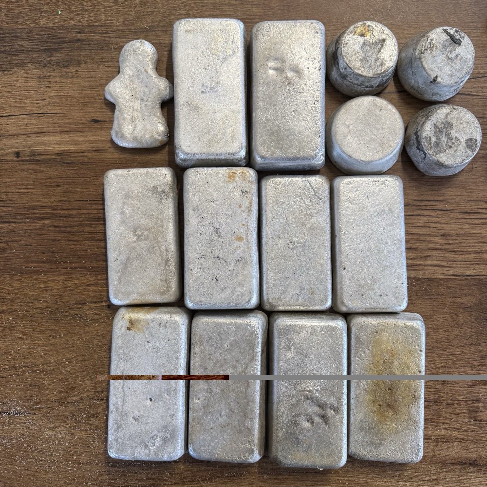 Hand Cast Aluminum Ingots Lot 16lb 15.3oz Smelting Foundry Metal Bars