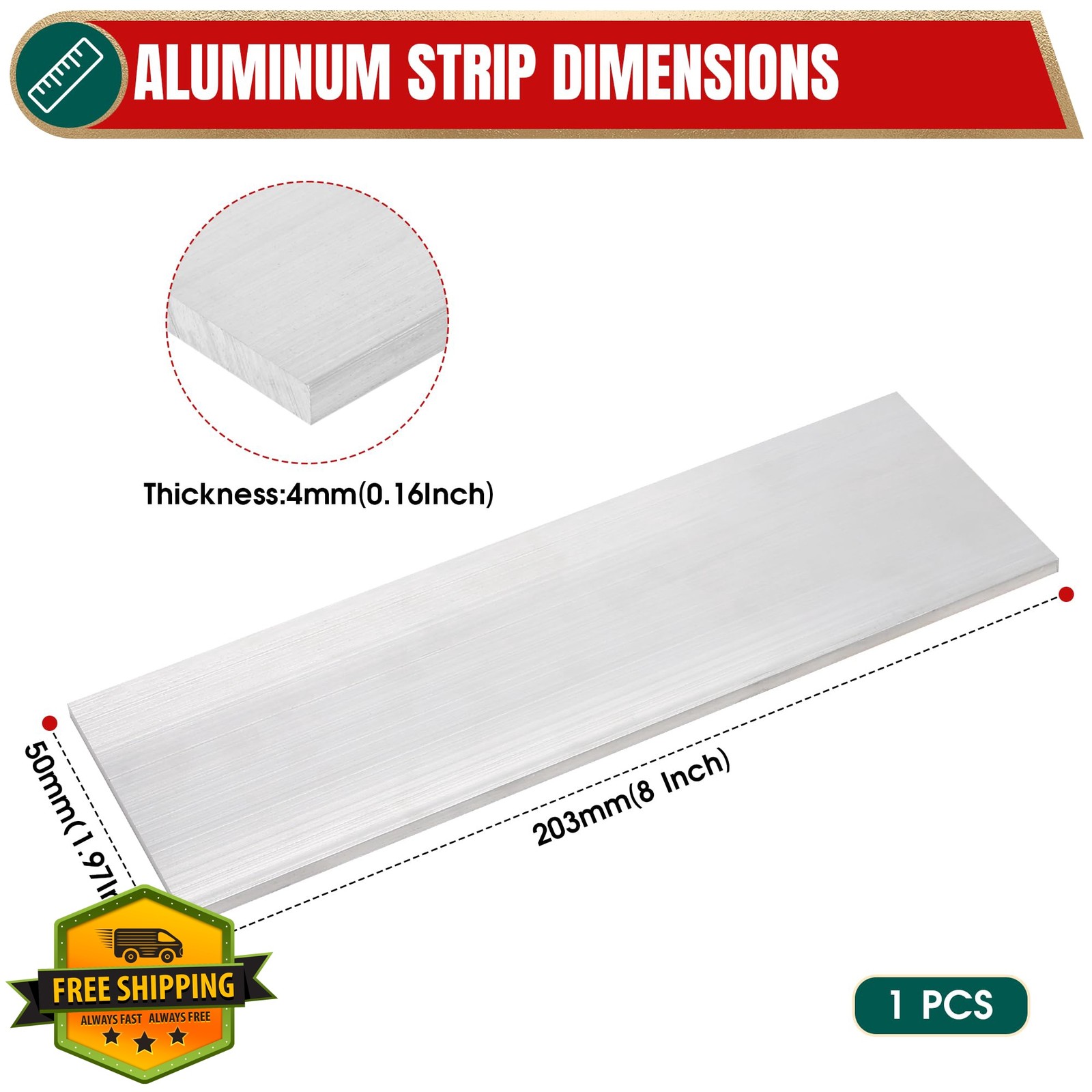 Uxney 5/32″x2″x8″ Aluminum Flat Bar