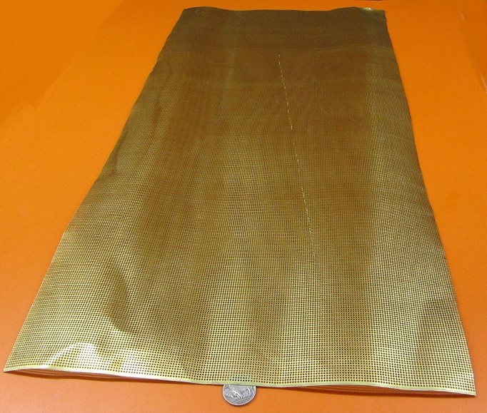 Brass Perforated Extra Thin Sheet, .016″ Thick x 24″ x Per Ft”, .045″ Hole Dia.