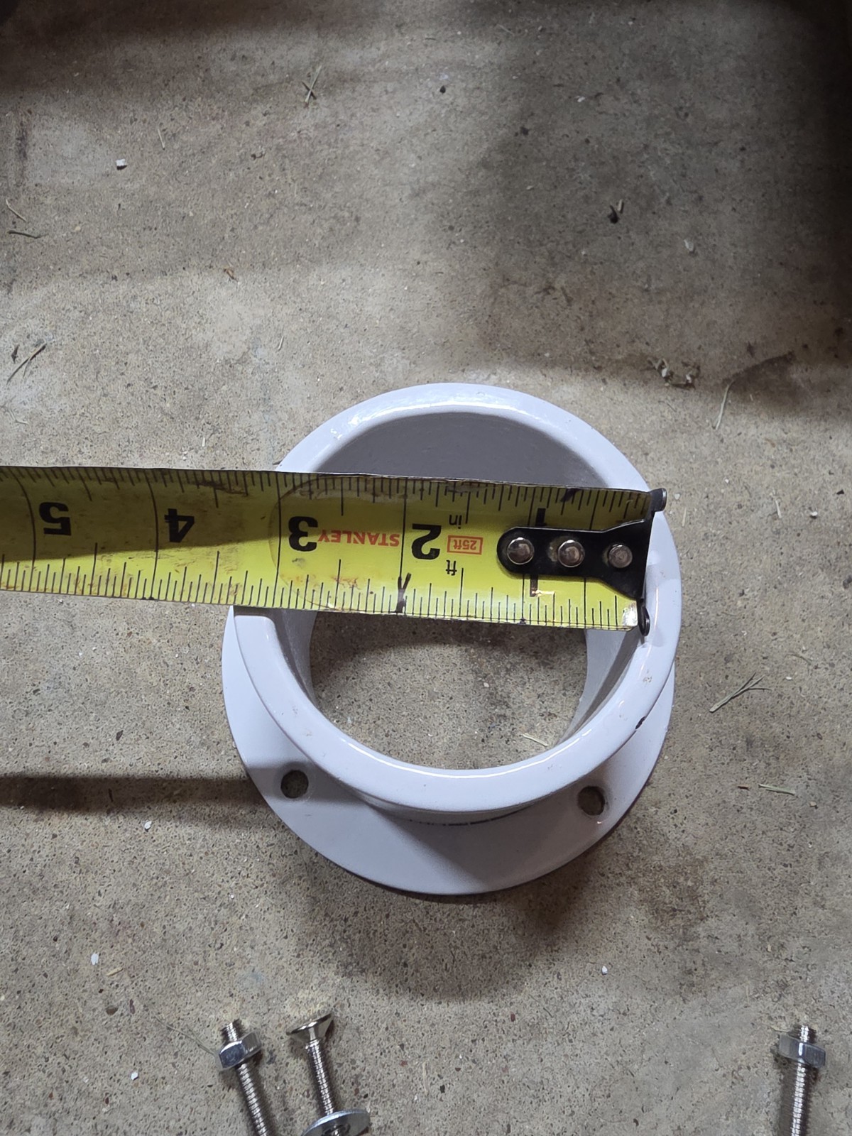 Bushing Base Metal White 4″ Base 3″ Opening With Hardware