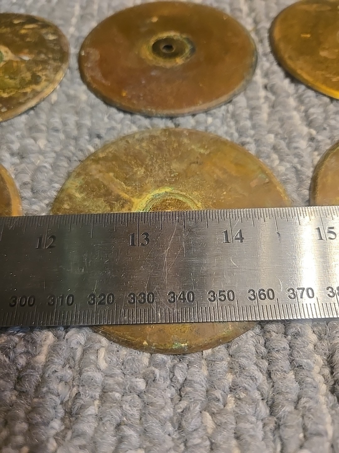 16 Total Brass Round Plates 2 3/4 In Diameter