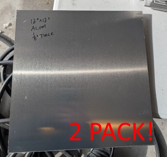 2 Pack/Pieces – 1/8″ (.125) Aluminum Sheet Plate 12″ x 12″ 5052 (8 Gauge)