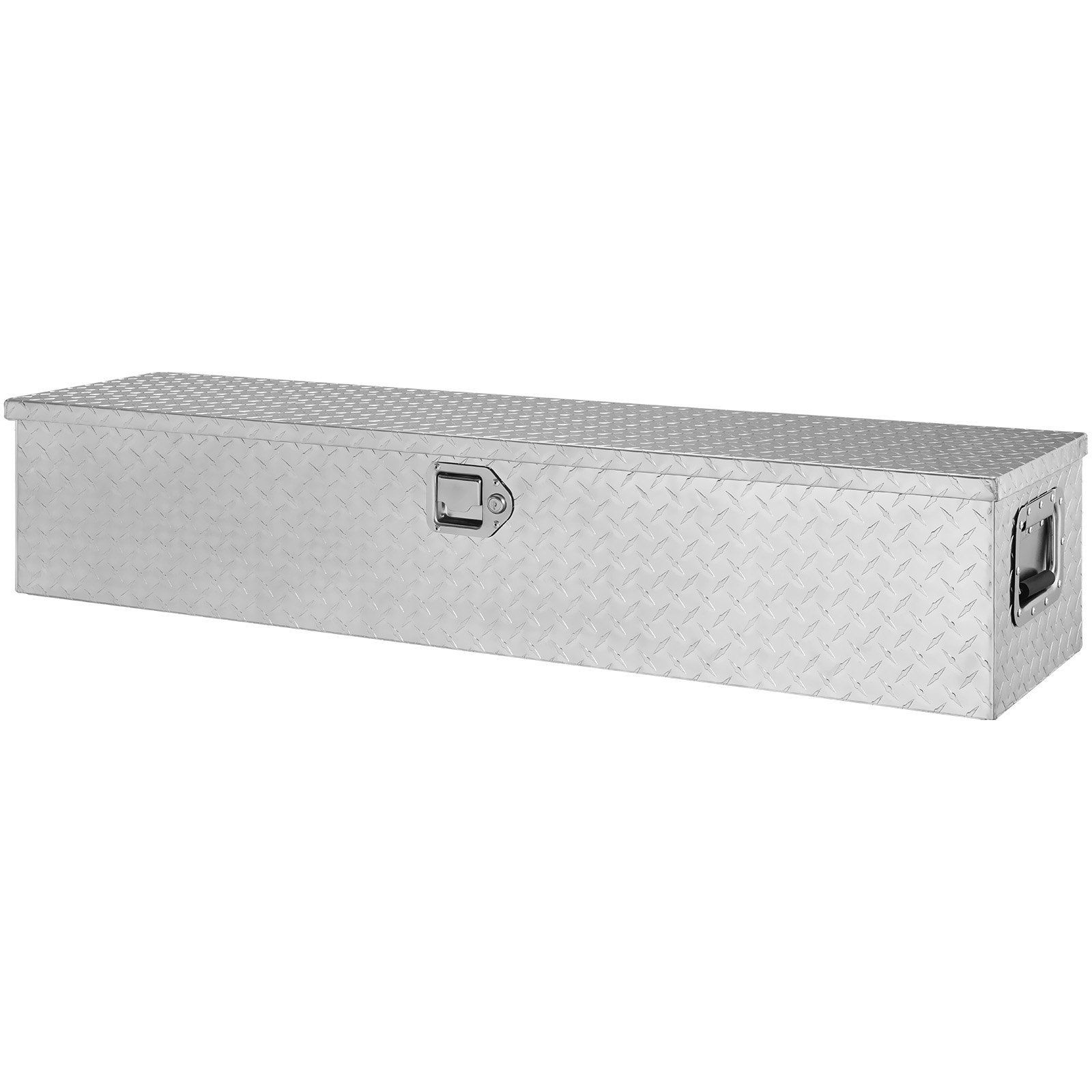 48x15x15in Silver Heavy Duty Aluminum Diamond Plate Tool Box & Lock