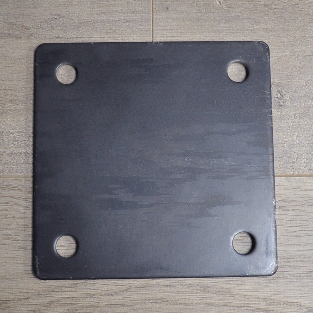 FLAT SQUARE STEEL METAL BASE PLATE 6″ x 6″ x 1/4″ THICKNESS 3/8″ HOLE | QTY 4