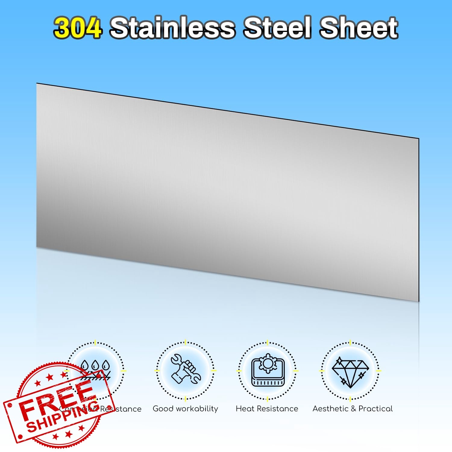 Hosifiy 4″ x 12″ x 1/16″ Stainless Steel Sheet 1 Pcs