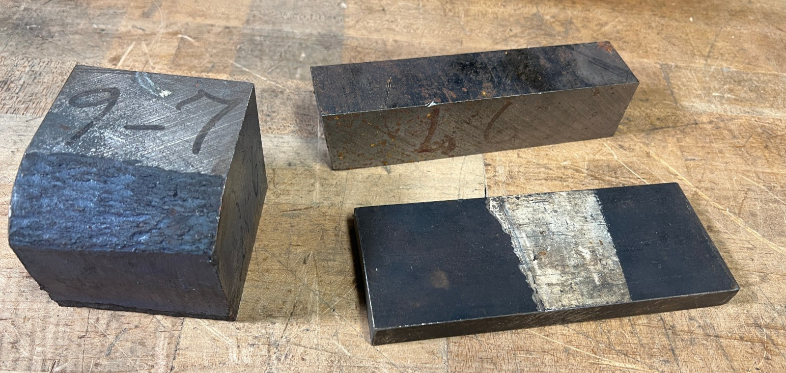 L6 Tool steel gunsmith lot 6 1/2 x 2 1/2 x 1/2 / 6 1/2 x 1 1/2 x 1 3/8