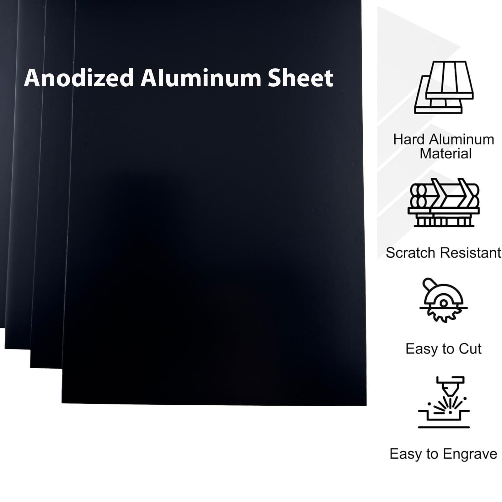 10Pcs Black Anodized Aluminum Sheet 5″ x 7″ x 1/32″ 0.8mm Corrosion-Resistant…