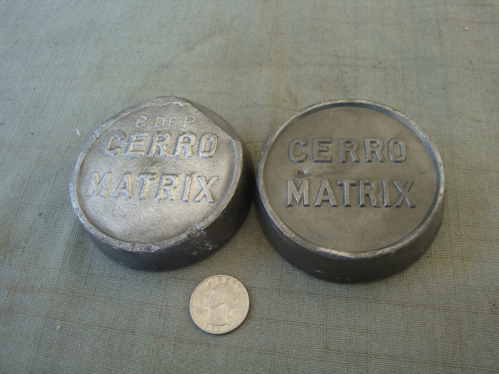 2 CERRO MATRIX Ingots 3lbs 12.5oz Total Weight