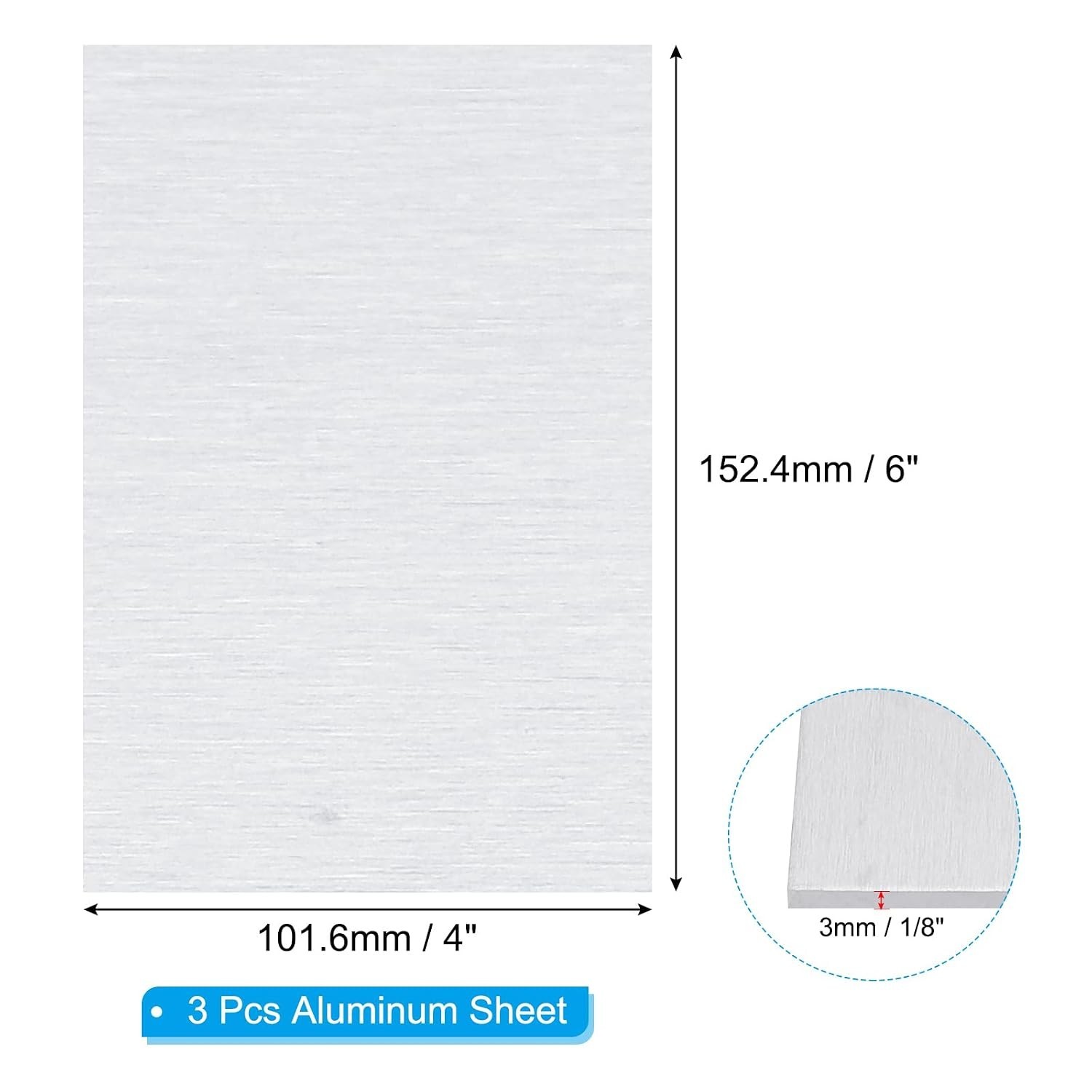 Versatile 6061 T651 Aluminum Sheets – 4×6 IN, Ideal for Engineering and Crafting