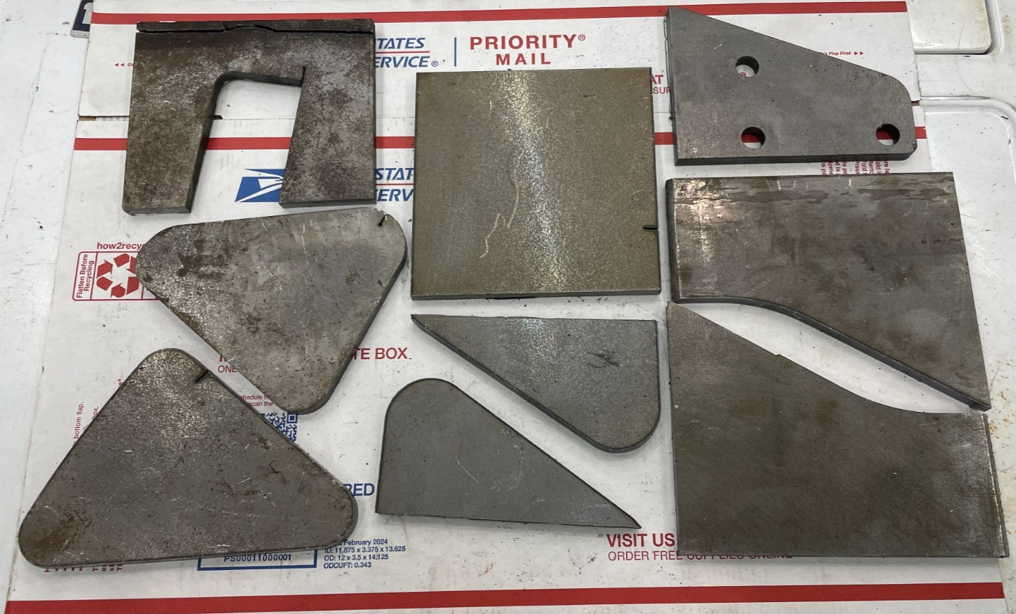STEEL DROPS PLATE MISC STEEL 3/8″ MILD STEEL A36 WELDING PACKAGE 19 LBS SCRAP