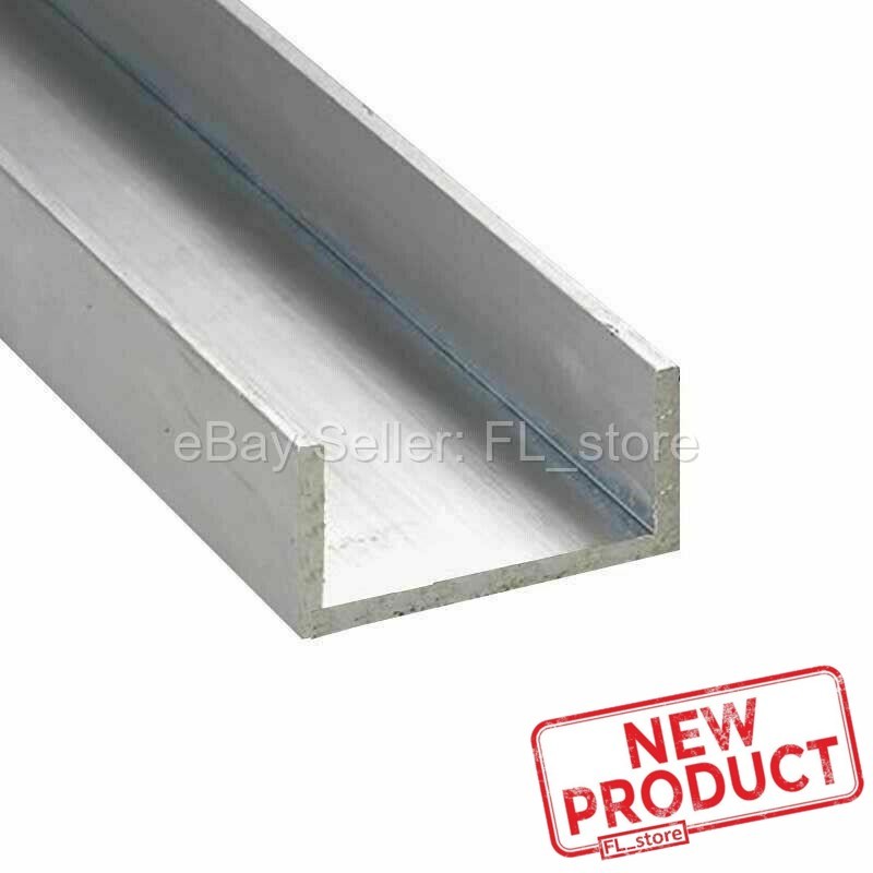 8 Feet Aluminum U-Channel 1″ Leg x 3 Base Width x 2-3/4″ Inside x 1/8 Thick NEW