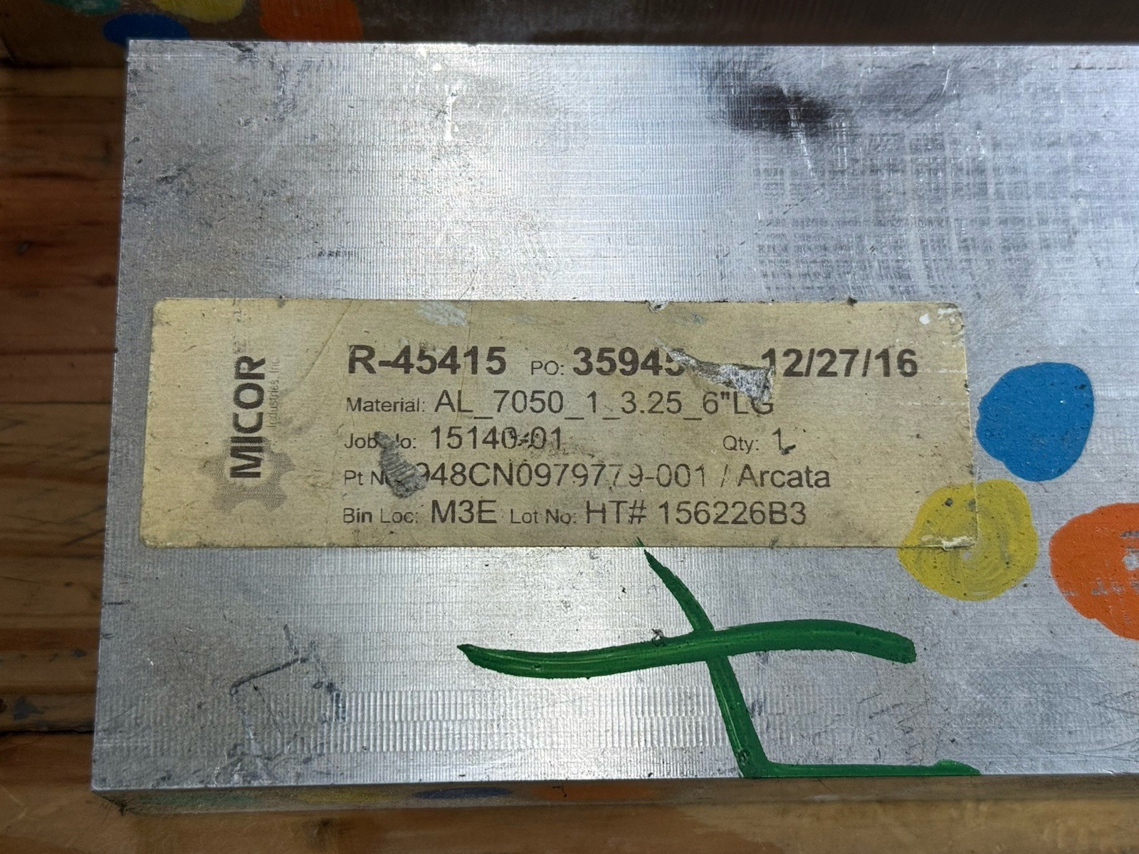 3 PC Lot 7075 Aluminum Flat Bar 1 x 3.25 X 6 , 1.25 x 3.25 x 6 , 1 x 2.75 x 7.25
