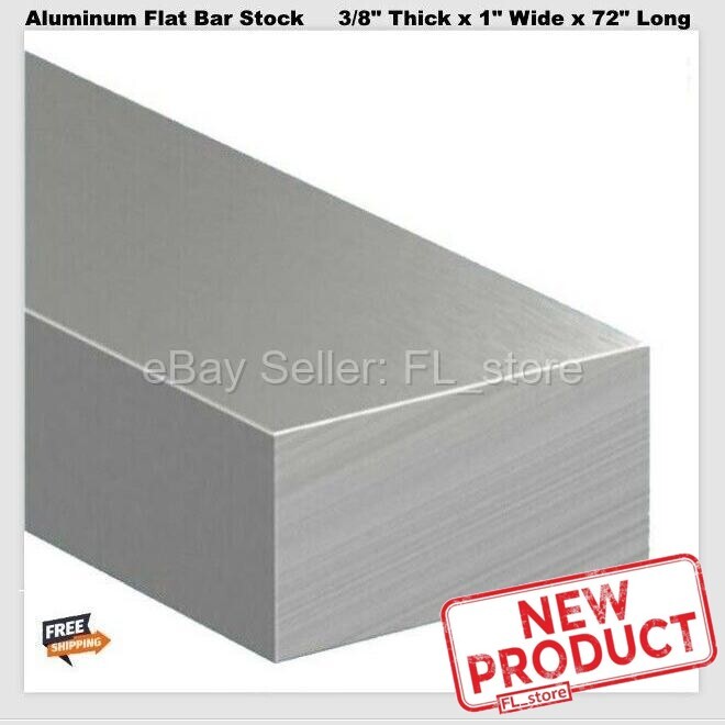 Aluminum Flat Bar Stock 3/8″ x 1″ Wide x 6 Feet Long Unpolished Finish Alloy NEW