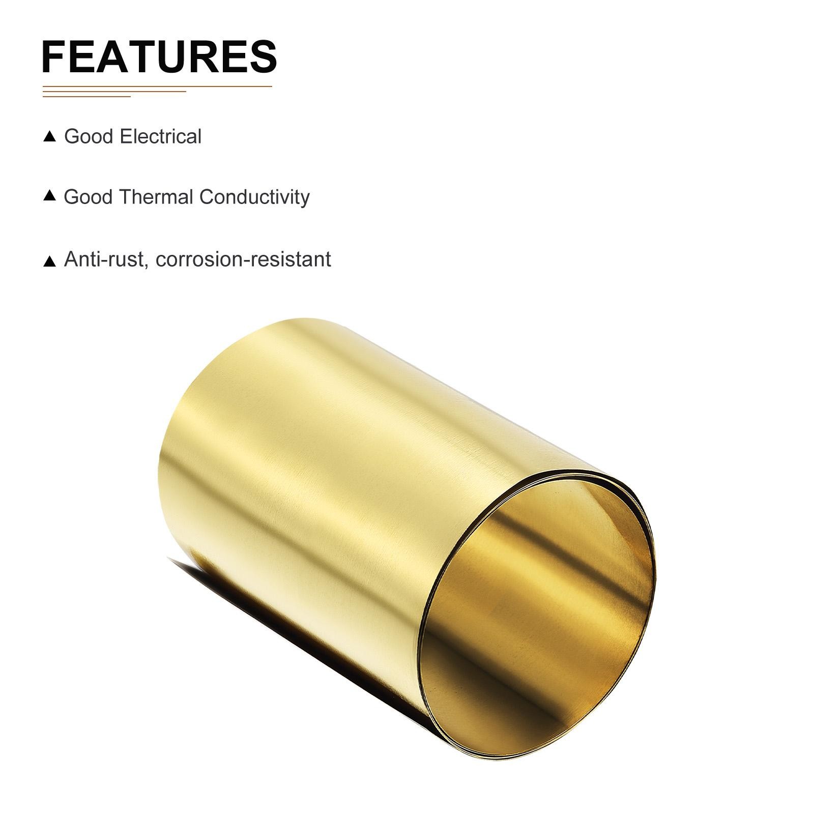1000mm x 100mm x 0.1mm Brass Sheets Good for Making Machinery