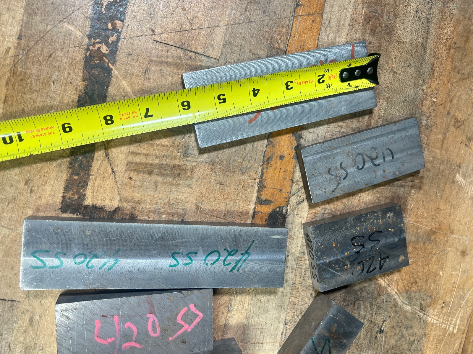 420 Stainless steel SS flat bar stock , tool steel lot, cut offs knife making