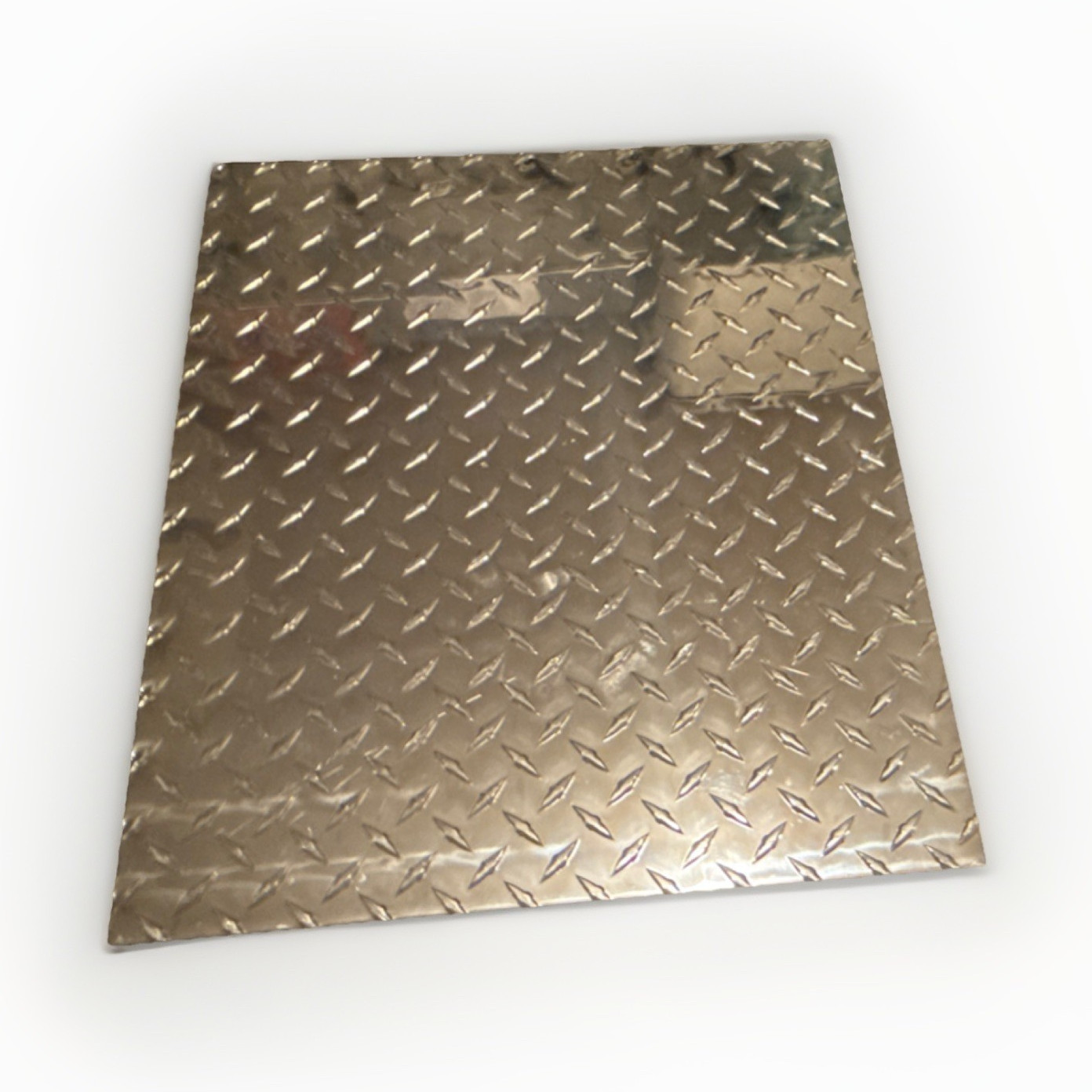 Aluminum Diamond Plate Metal Sheet, 16 in x 19 in, 1/8 in Thick, Flat Stock