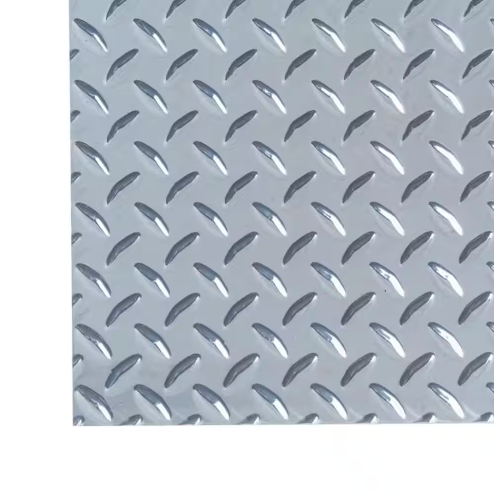 Heavy Weight 36 In. X 36 In. X 0.063 In. Diamond Tread Silver Aluminum Sheet Met