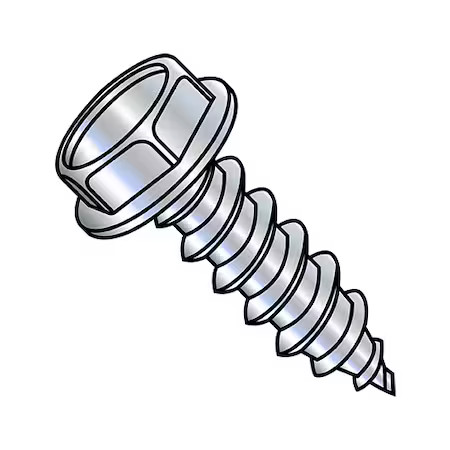 ZORO SELECT 0808ABW Thread Cutting Screw, #8-18 x 1/2 in, Zinc Plated Steel