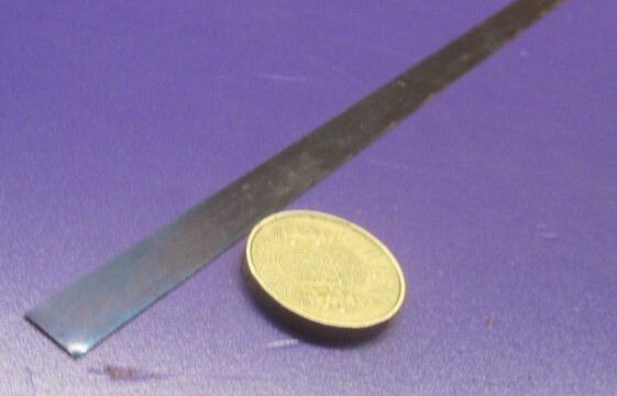 1095 Hard Blue Tempered Spring Steel Shim .005″ Thick x .375″ Wide x 1200″ Long